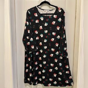 Women's Size XXL Christmas Santa Ho Ho Ho Black Dress NWOT ~ Never Worn